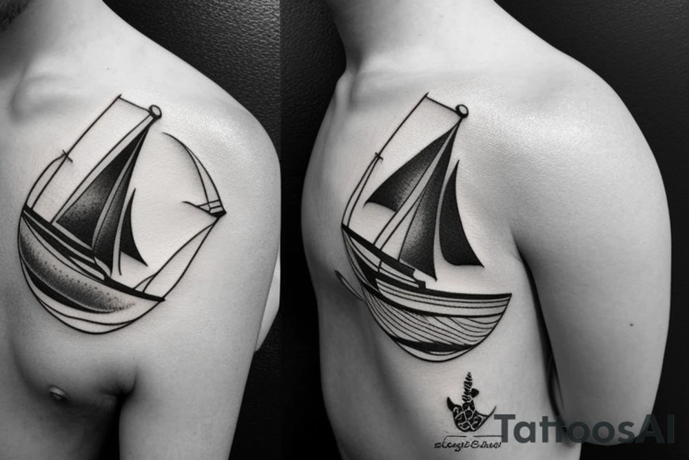 sailing boat tattoo idea