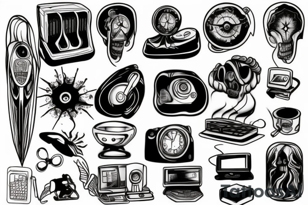 Computer melting tattoo idea
