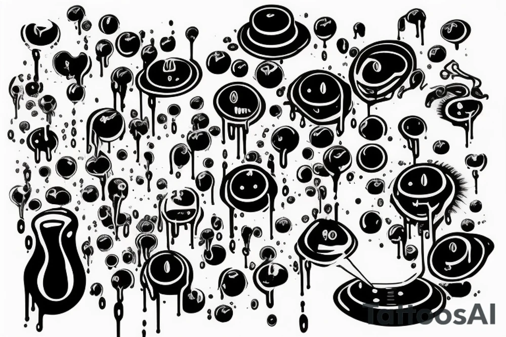 Computer melting drips coming off screen tattoo idea