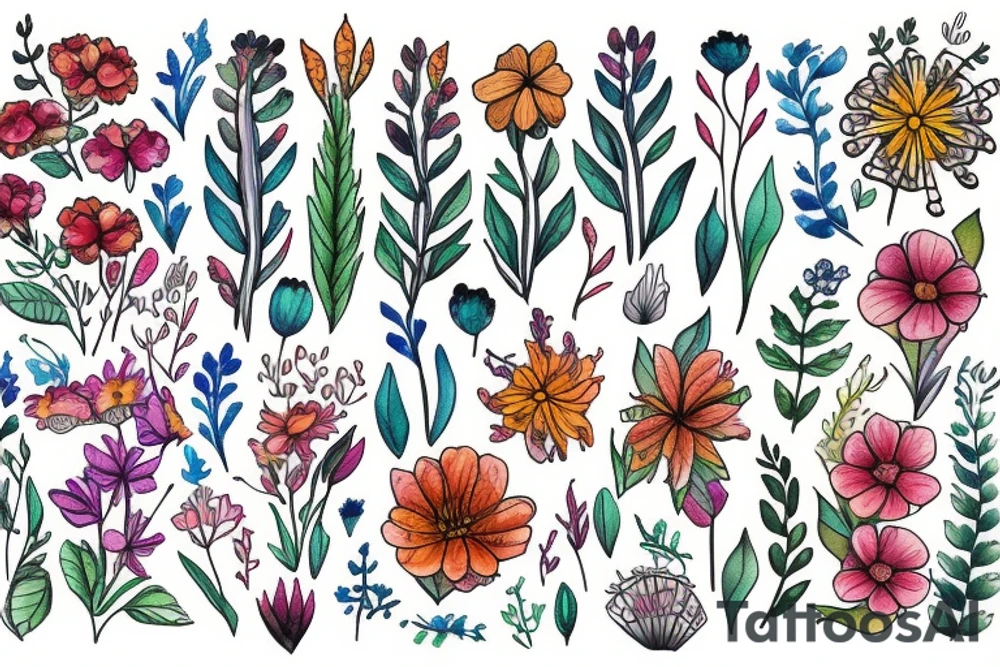You belong among the wildflowers, you belong on a boat out at sea tattoo idea