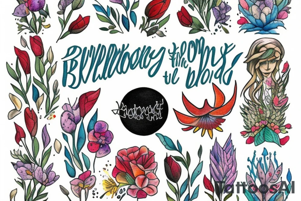 You belong among the wildflowers, you belong on a boat out at sea tattoo idea