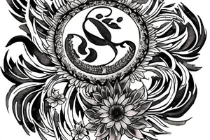 Floral Scottish rampant lion tattoo idea