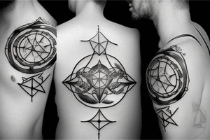 Aquarius constellation and Gemini constellation intertwined tattoo idea