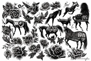 Montage emprunte de cheval tattoo idea