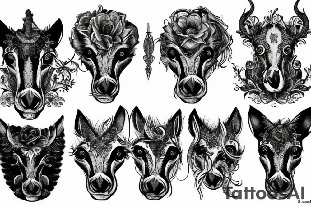 Montage emprunte de cheval tattoo idea