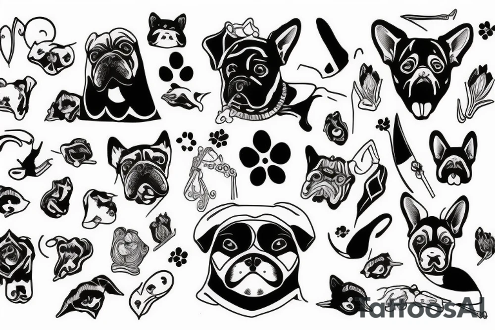 emprunte de pattes de chien tattoo idea