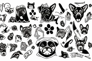 emprunte de pattes de chien tattoo idea