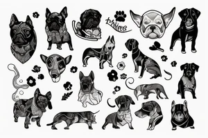 emprunte de pattes de chien tattoo idea