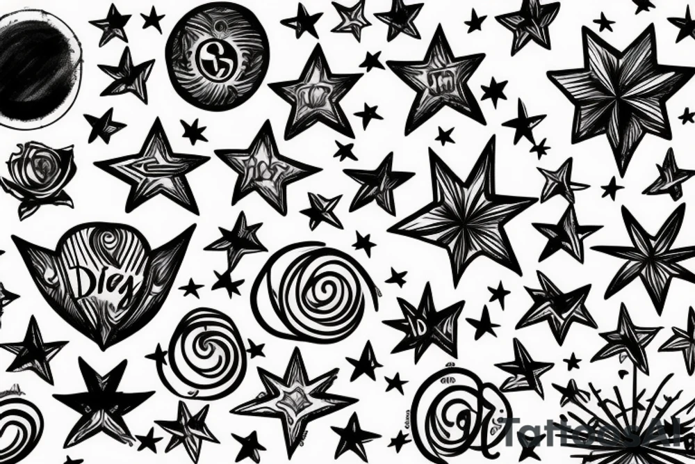 The name Deigo with stars and Lilly’s tattoo idea