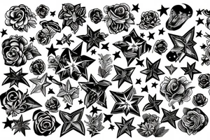 Lilly’s and stars with the name Diego tattoo idea
