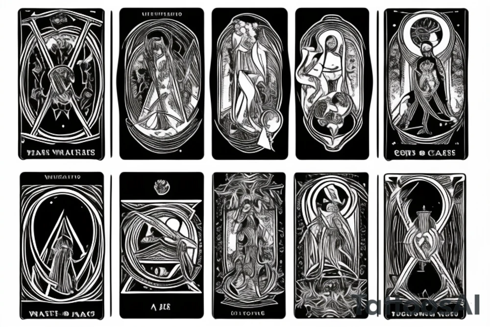 Two of wands tarot card tattoo idea