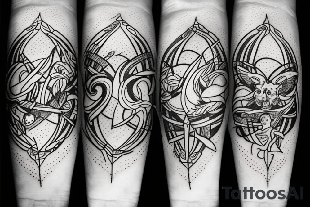 Two of wands tarot card tattoo idea