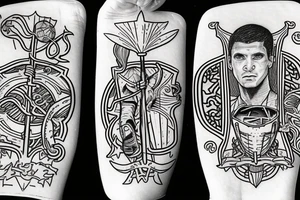 Two of wands tarot card. Soccer goalie. tattoo idea