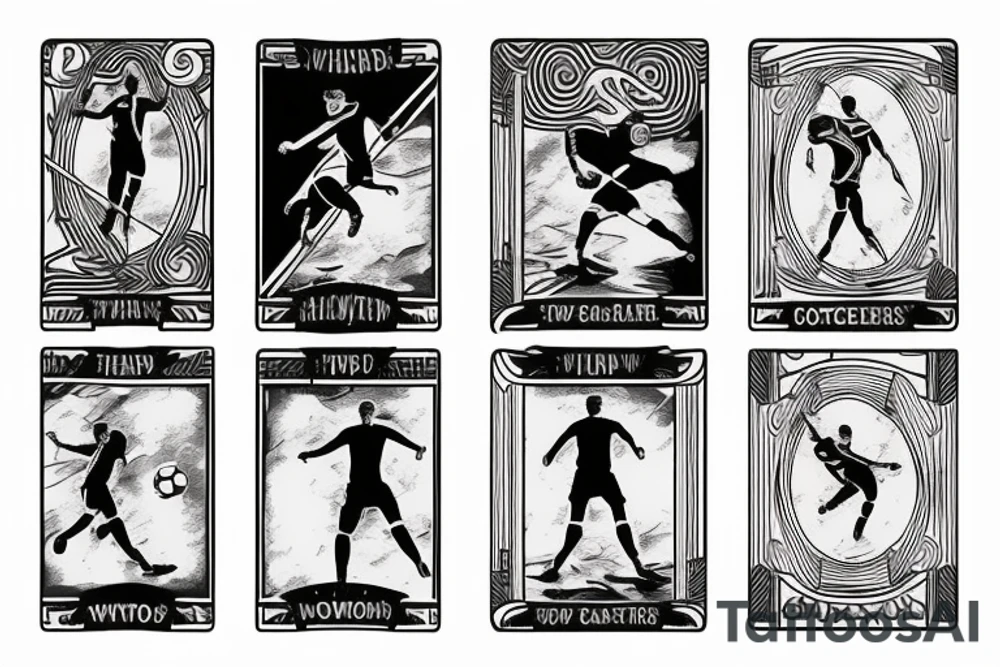 Two of wands tarot card. Soccer goalie. tattoo idea