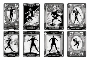 Two of wands tarot card. Soccer goalie. tattoo idea