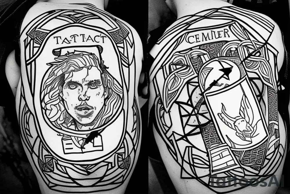 Two of wands tarot card. Soccer goalie. tattoo idea