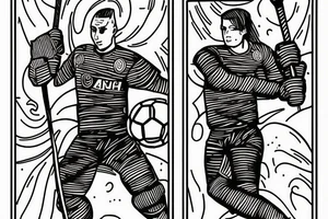 Two of wands tarot card. Soccer goalie. tattoo idea
