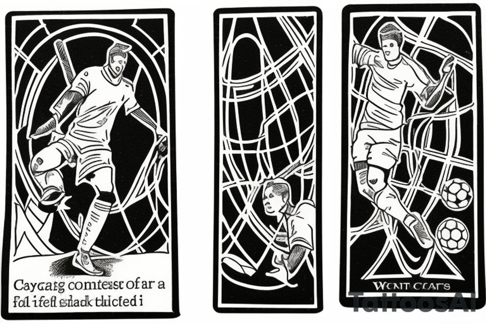 Two of wands tarot card. Soccer goalie. tattoo idea