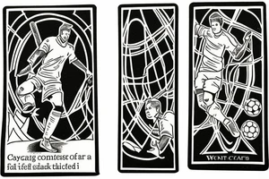 Two of wands tarot card. Soccer goalie. tattoo idea