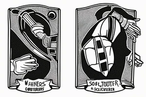Two of wands tarot card. Soccer goalie. tattoo idea