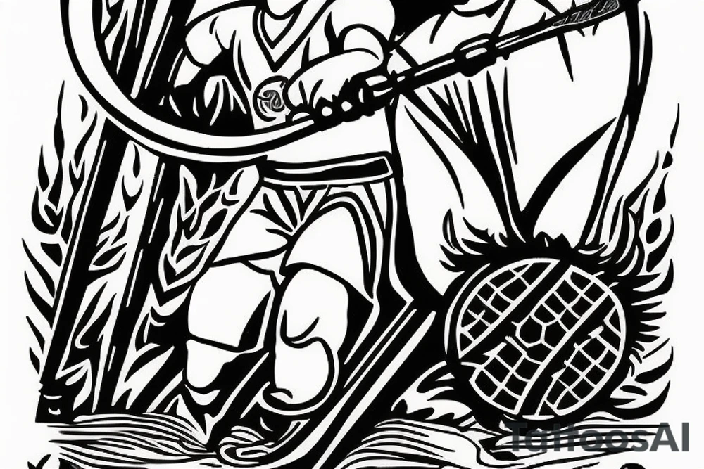Two of wands tarot card. Soccer goalie. Oregon coast. tattoo idea