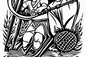 Two of wands tarot card. Soccer goalie. Oregon coast. tattoo idea
