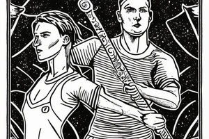Two of wands tarot card. Soccer goalie. Oregon coast. tattoo idea