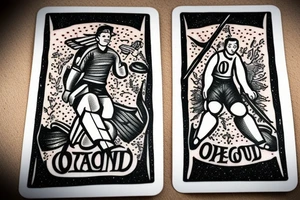 Two of wands tarot card. Soccer goalie. Oregon coast. tattoo idea