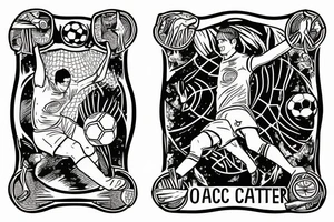 Two of wands tarot card. Soccer goalie. Oregon coast. tattoo idea
