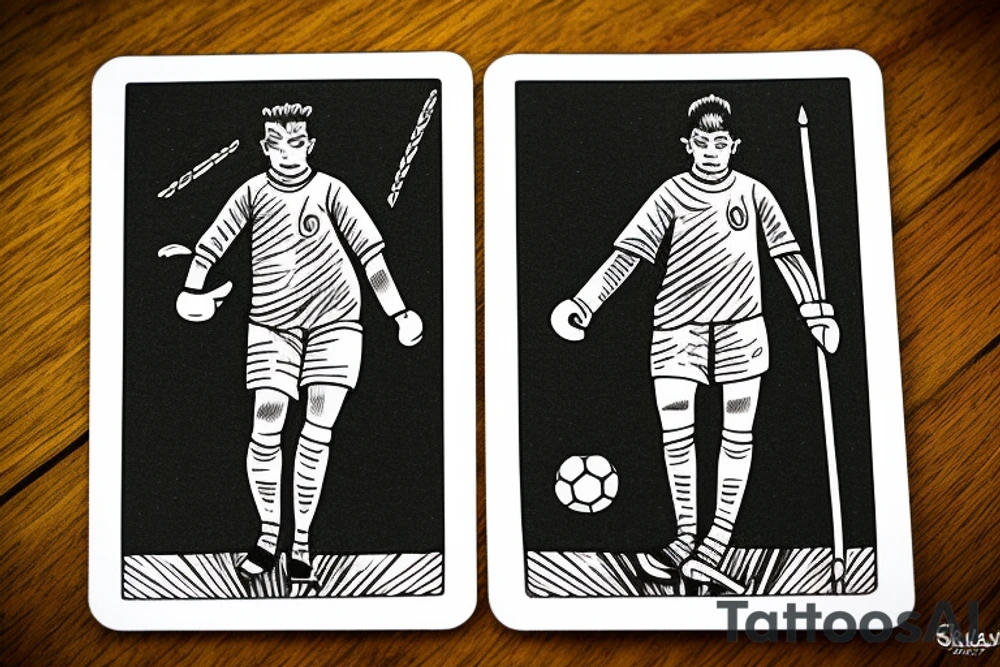 Two of wands tarot. Soccer goalie. Oregon coast. tattoo idea