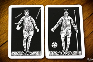 Two of wands tarot. Soccer goalie. Oregon coast. tattoo idea