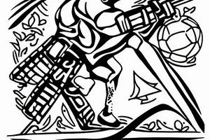 Two of wands tarot. Soccer goalie. Oregon coast. tattoo idea