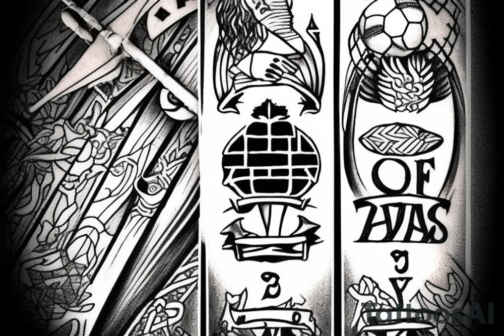 Two of wands tarot, wants as soccer goal posts. Soccer goalie. Oregon coast. tattoo idea
