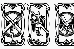 Two of wands tarot, wants as soccer goal posts. Soccer goalie. Oregon coast. tattoo idea