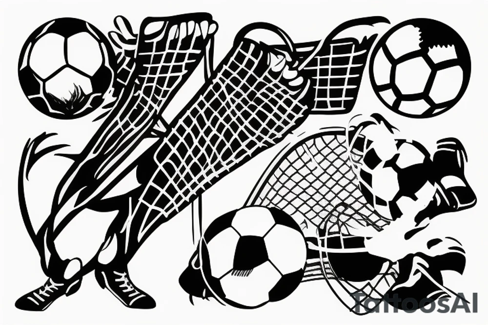 Soccer goalie making a save tattoo idea