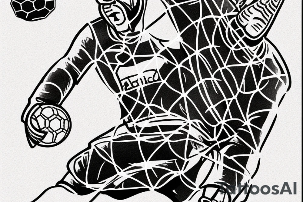 Soccer goalkeeper making a save in goal. tattoo idea