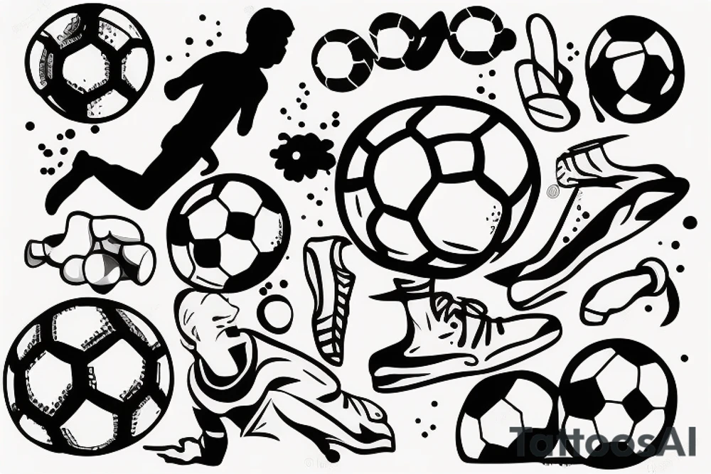 Soccer player diving for the ball tattoo idea