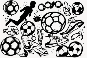 Soccer player diving for the ball tattoo idea