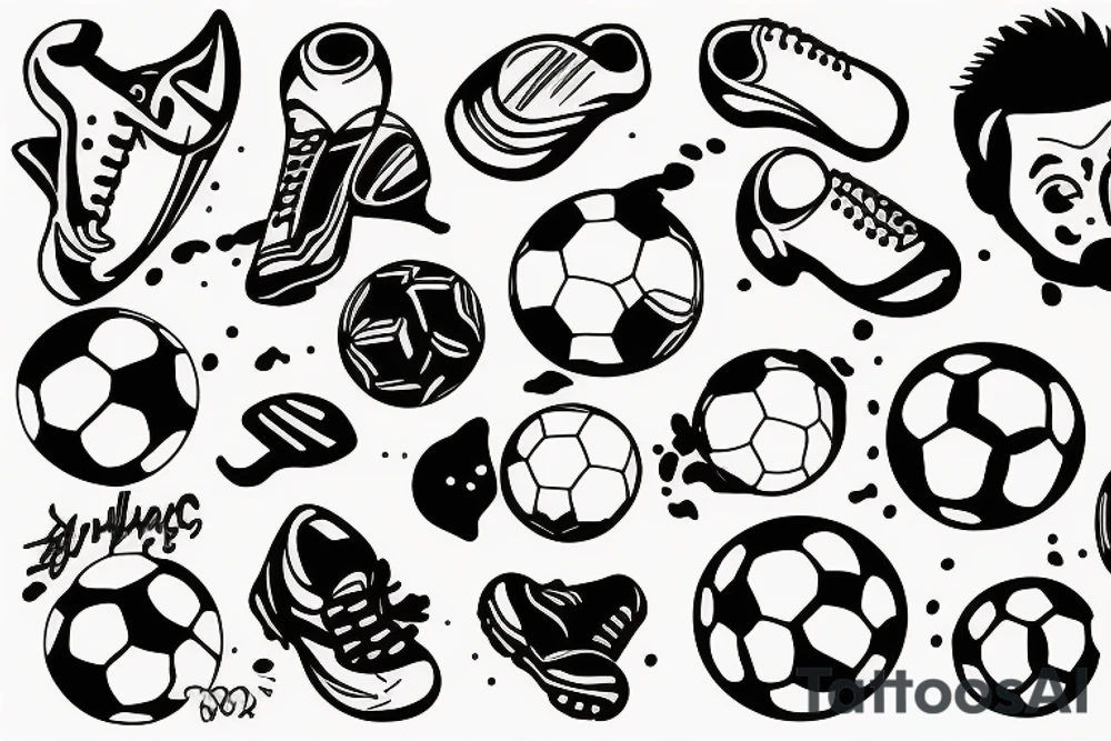 Soccer player diving for the ball tattoo idea