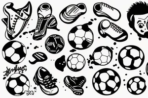 Soccer player diving for the ball tattoo idea