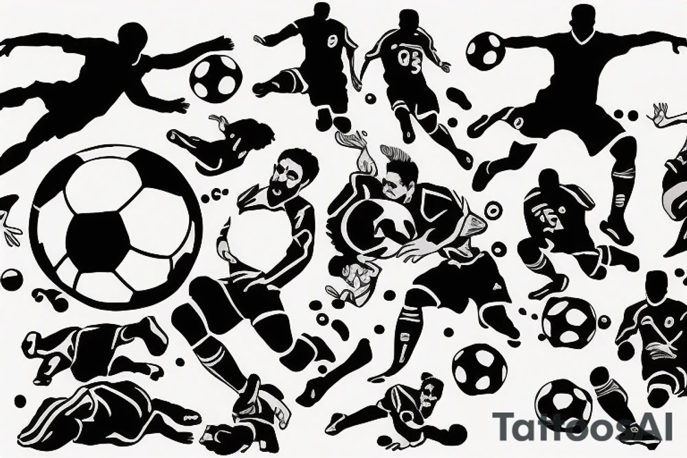 Soccer player diving for the ball tattoo idea Soccer player diving for the ball tattoo idea
