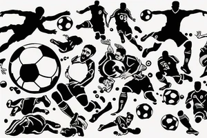 Soccer player diving for the ball tattoo idea