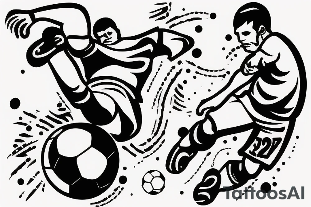 Soccer player diving for the ball tattoo idea Soccer player diving for the ball tattoo idea