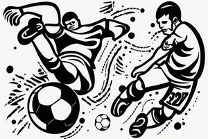 Soccer player diving for the ball tattoo idea