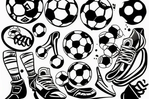 Soccer player diving for the ball tattoo idea