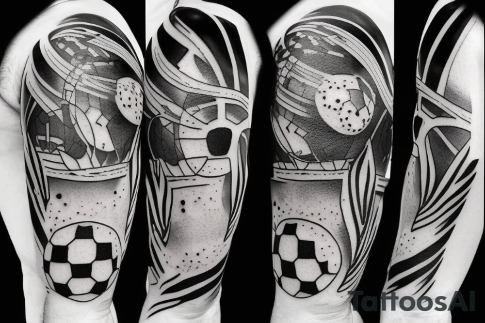 Soccer player diving for the ball tattoo idea