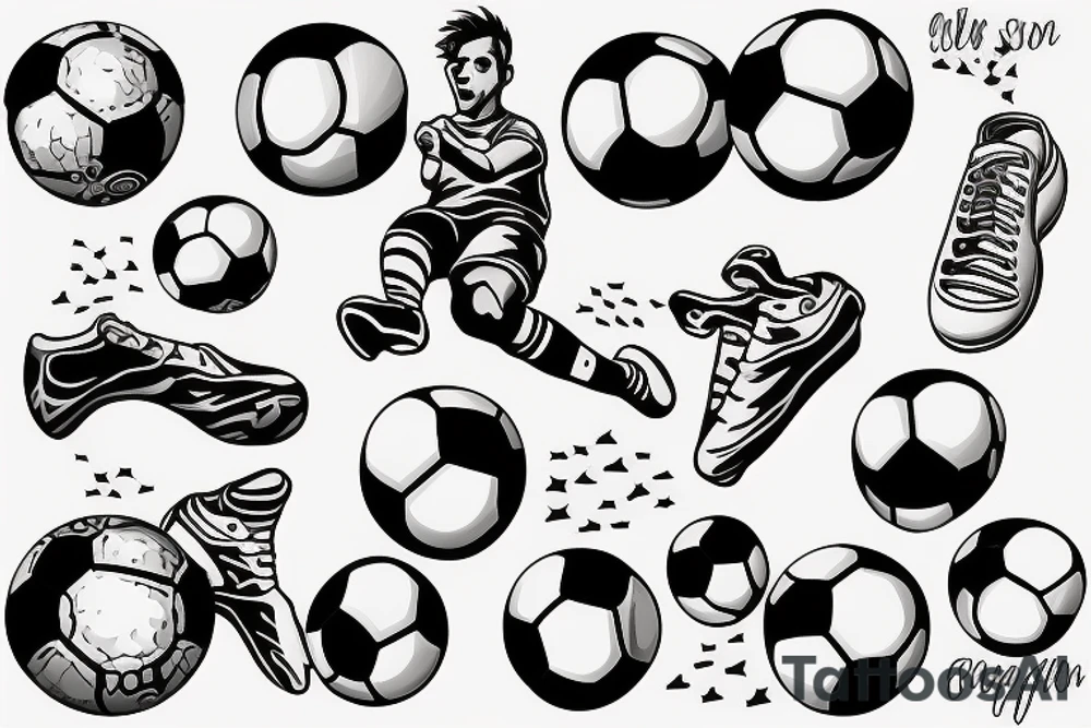 Soccer player diving for the ball tattoo idea