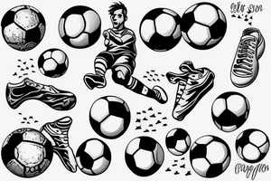 Soccer player diving for the ball tattoo idea