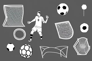 A soccer goalie infront of a soccer goal making a save. tattoo idea