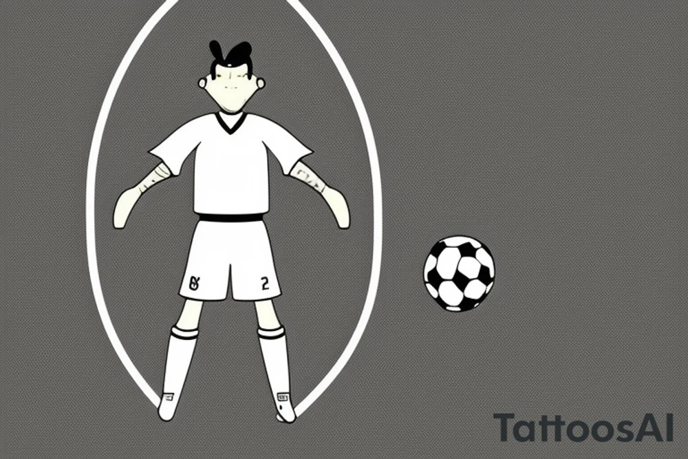 A soccer goalie infront of a soccer goal making a save. tattoo idea